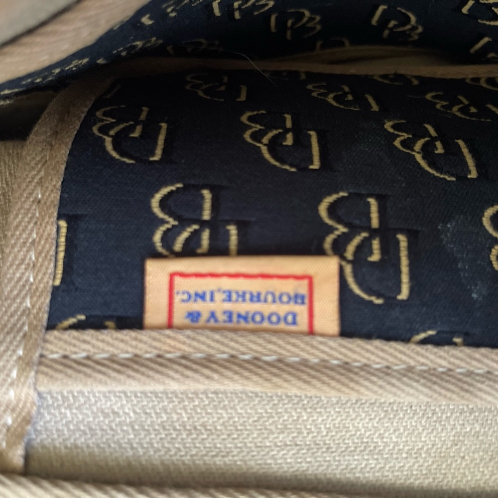 Dooney & Bourke Blue Monogram Tote with Brown Leather Trim - Picture 7 of 13